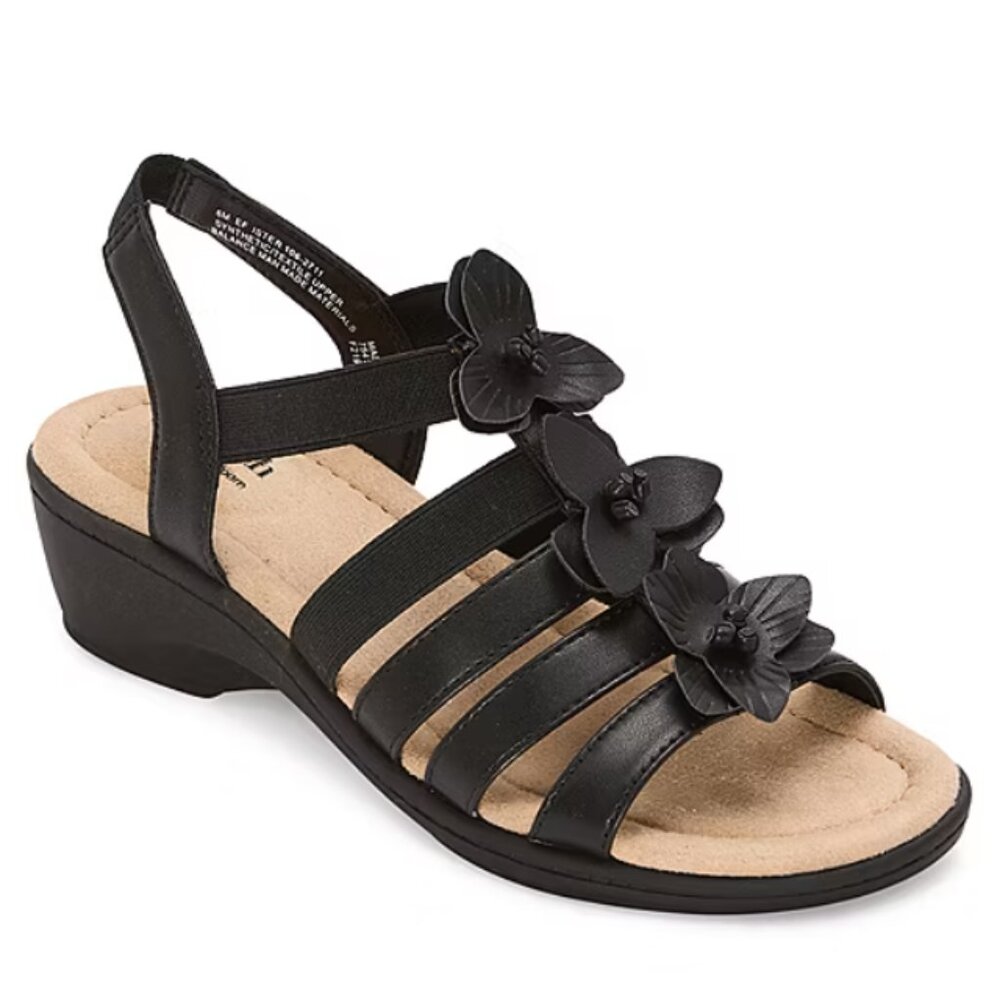 NiB East 5th Women Ister Heeled Strappy Heeled Sandal Black Size 10 M $70 RY1344